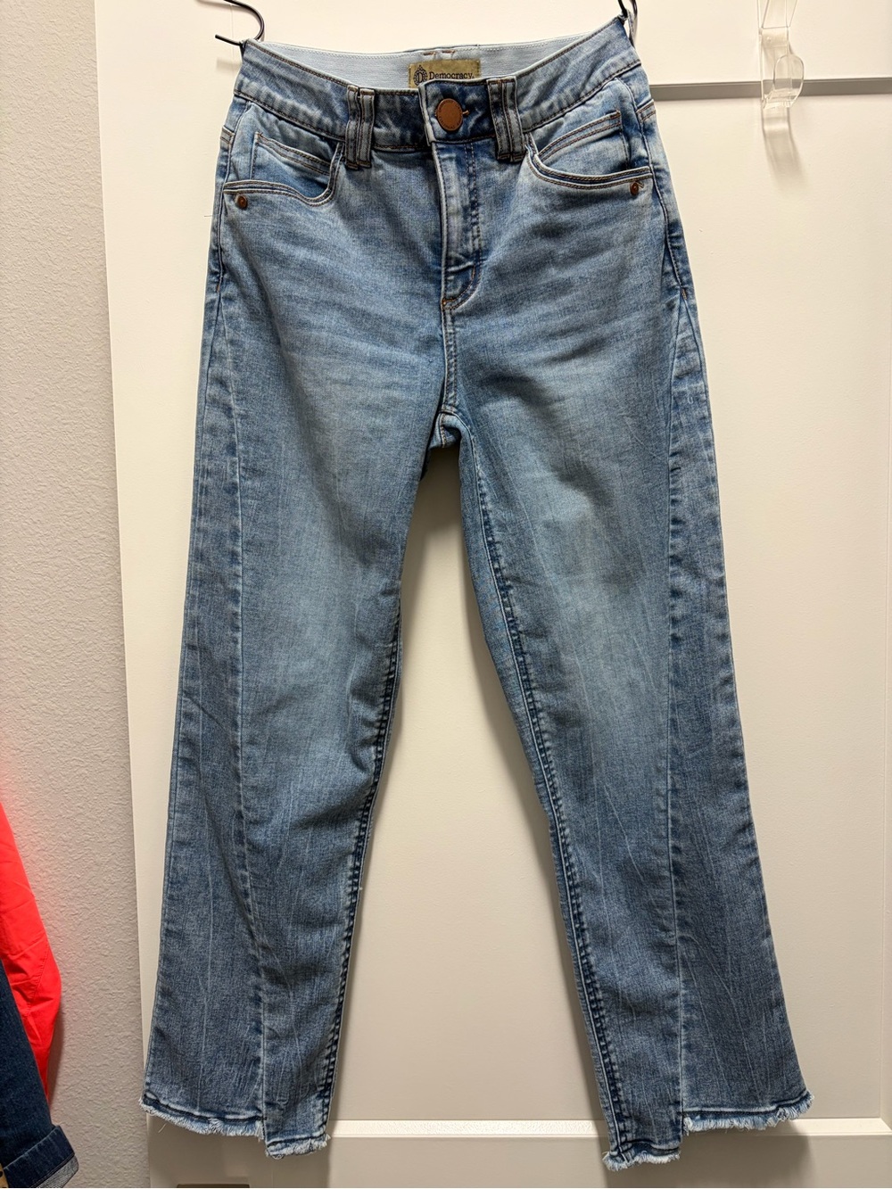Democracy Light Blue Ankle Crop Straight Jeans High Rise Size 2